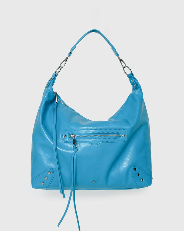 Peta & Jain Infinity Hobo Bag Turquoise Crinkle PU