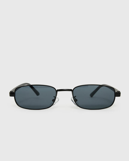 Tillie Metal Frame Oval Sunglasses Black
