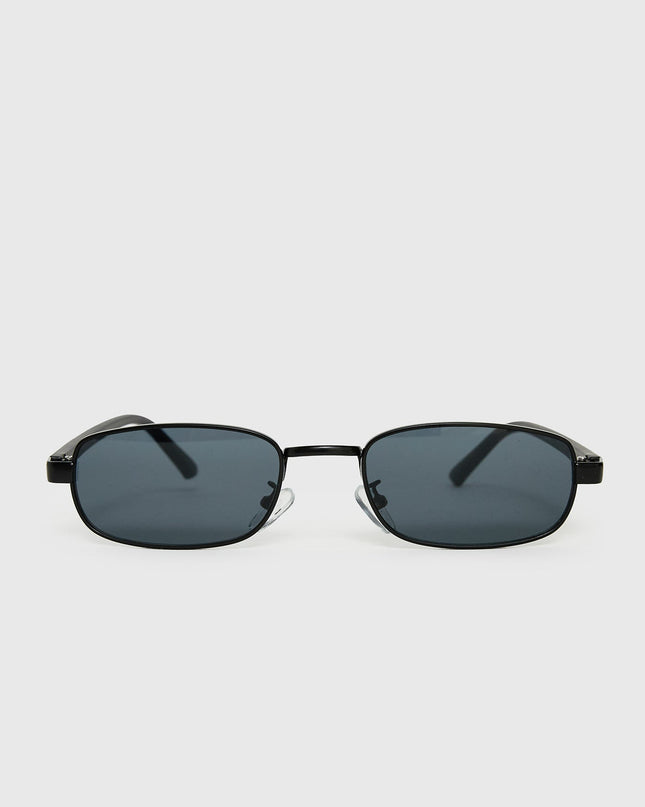 Tillie Metal Frame Oval Sunglasses Black