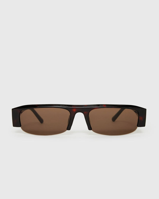 Elzie Rectangle Sunglasses Brown / Tort