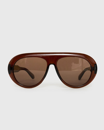 Callissa Oversized Aviator Sunglasses Brown