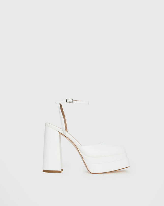 Alto Platform Heels Matte White