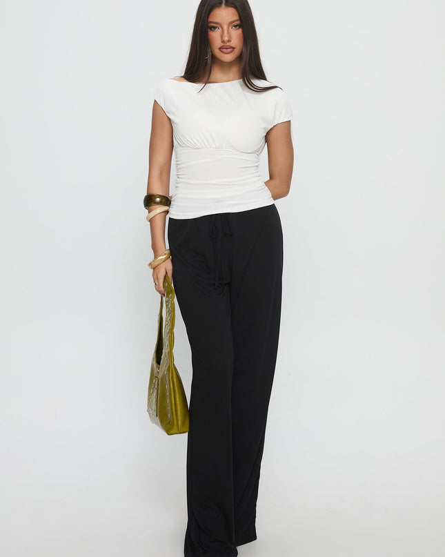 Emelyne Cinched Waist Top White
