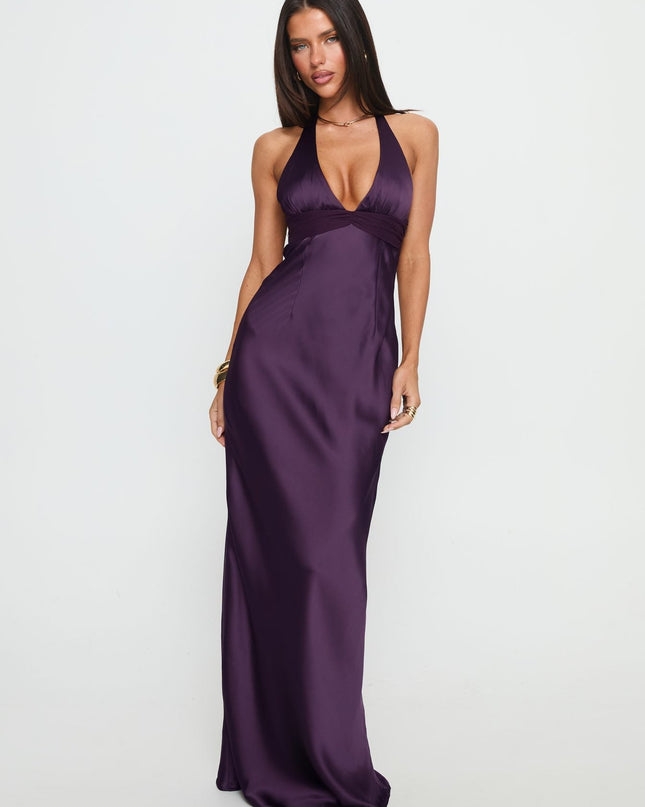Odyssa Halter Maxi Dress Purple Petite