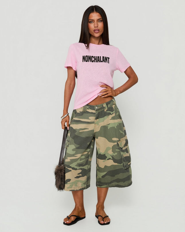 Nonchalant Girl Graphic Relaxed Tee Pink