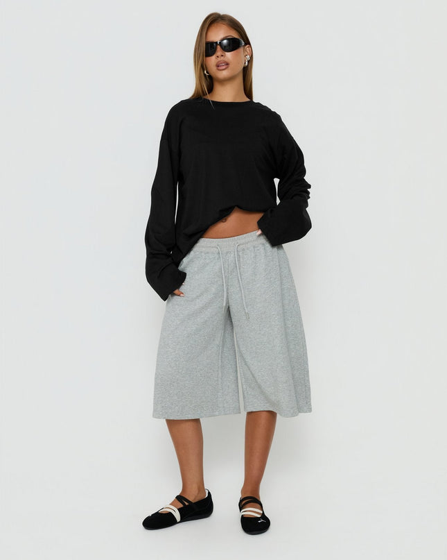 Settle Down Long Sleeve Top Black