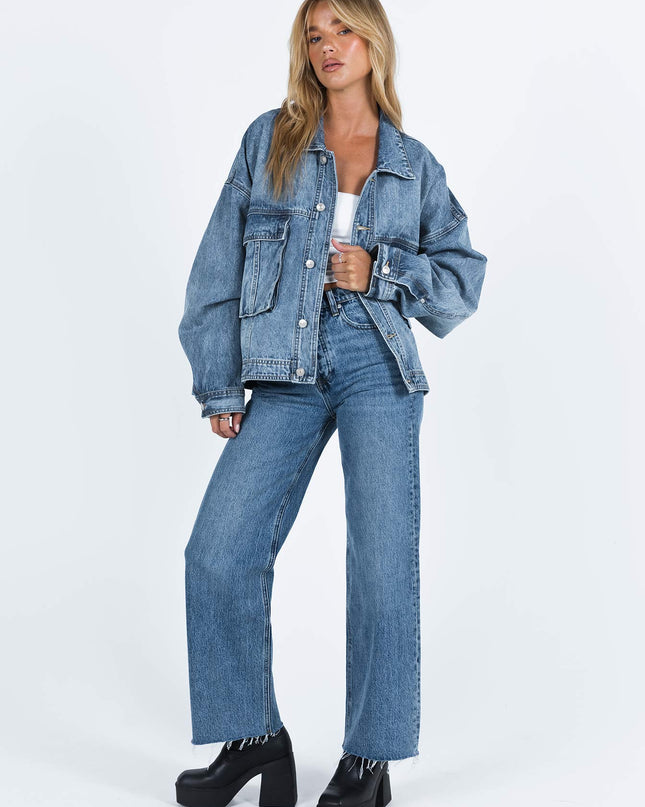 Kier Oversized Jacket Denim Mid Wash