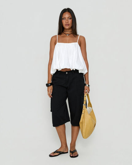 Hudsen Longline Cargo Shorts Washed Black