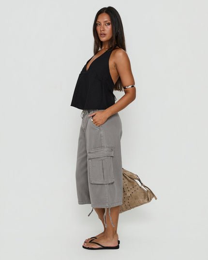 Hudsen Longline Cargo Shorts Charcoal
