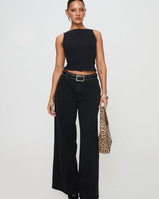 Bleeker High Neck Top Black