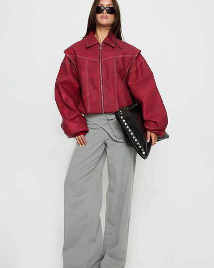 Vista Bomber Jacket Crimson
