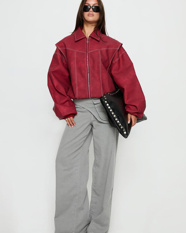 Vista Bomber Jacket Crimson