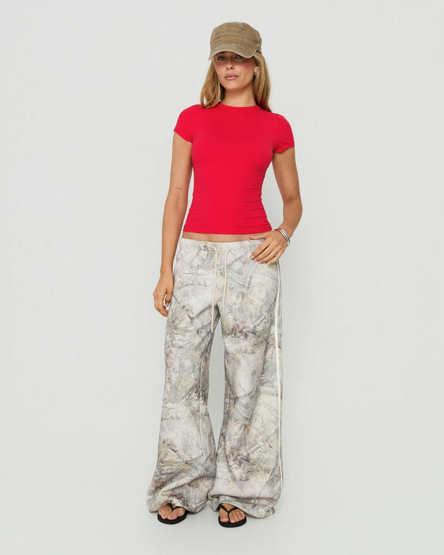 Kennah Wide Leg Sweat Pants Camo