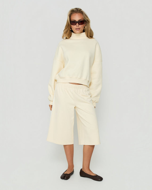 Anyya Funnel Neck Crew Jumper Cream