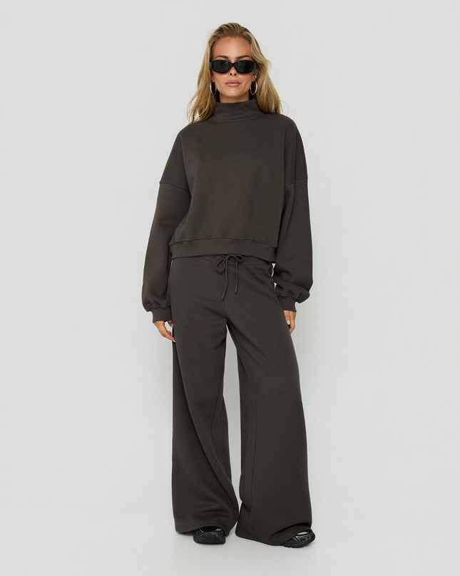 Anyya Funnel Neck Crew Jumper Iron Grey
