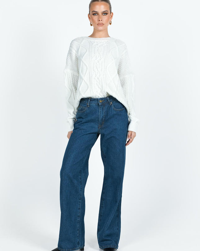 Top Model Low Rise Straight Leg Jeans Dark Denim
