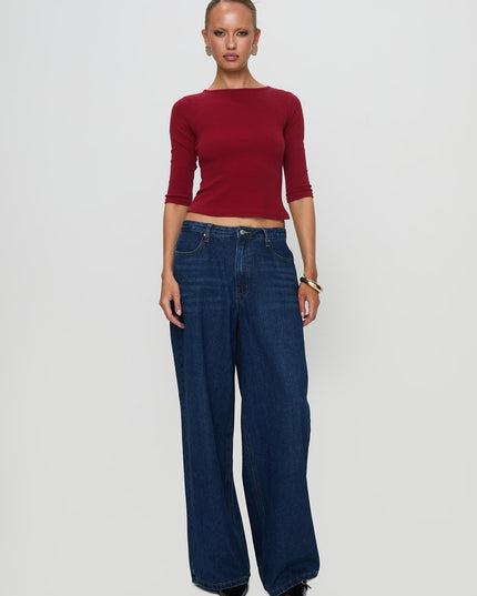 Elaia 3/4 Sleeve Top Red