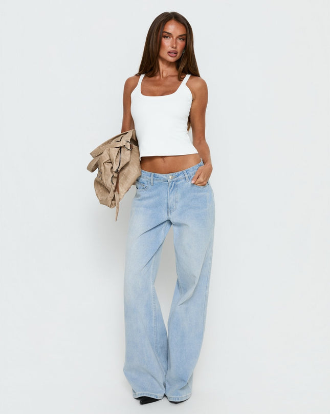 Kasper Cinched Tank Top White