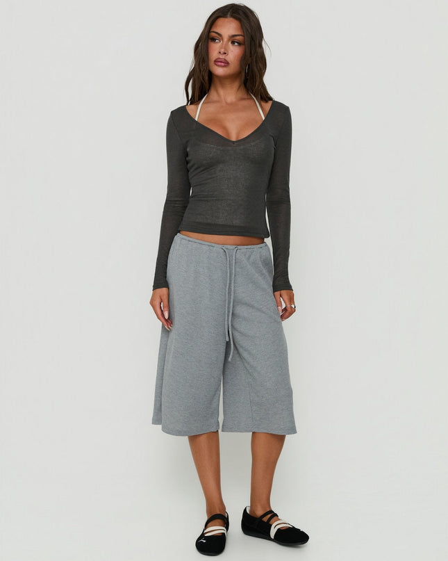 Lyrra Waffle Jersey Jorts Grey