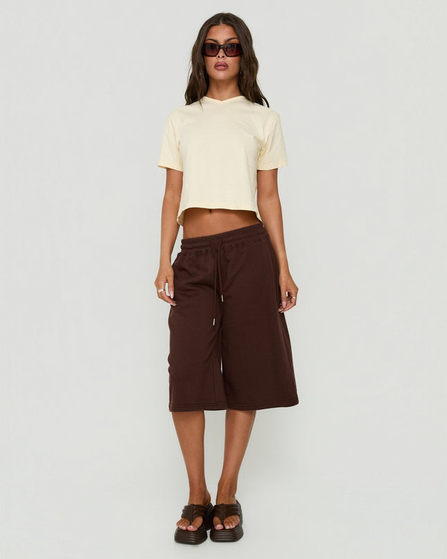 Dealia High V Boxy Tee Yellow