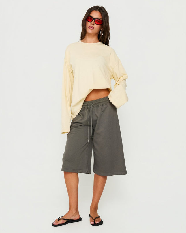 Settle Down Long Sleeve Top Butter Yellow
