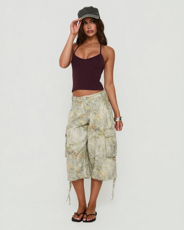 Cecilly Trim Racerback Top Plum