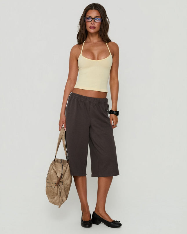 Cecilly Trim Racerback Top Yellow