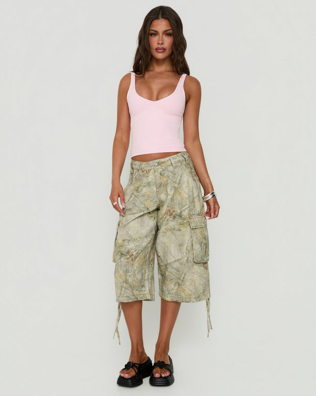 Daily Define V Neck Tank Top Pink