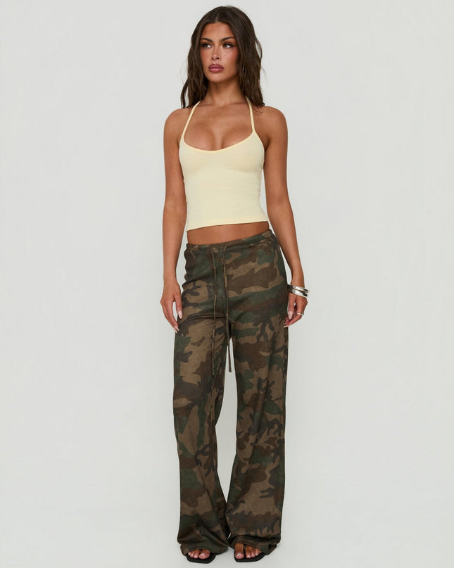 Seylah Waffle Jersey Pants Camo