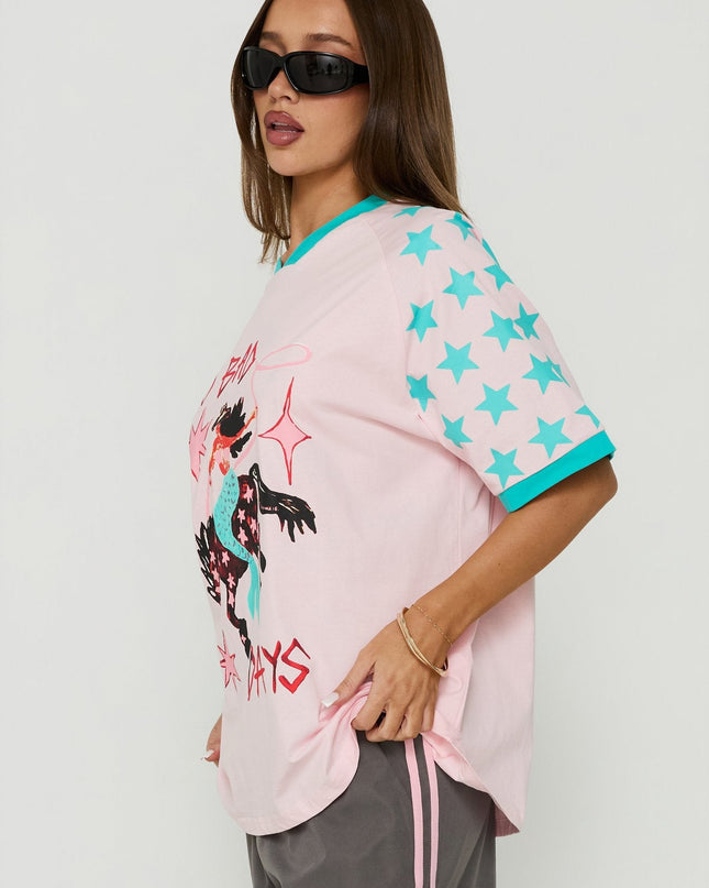 No Bad Days Oversized Graphic Tee Pink / Multi