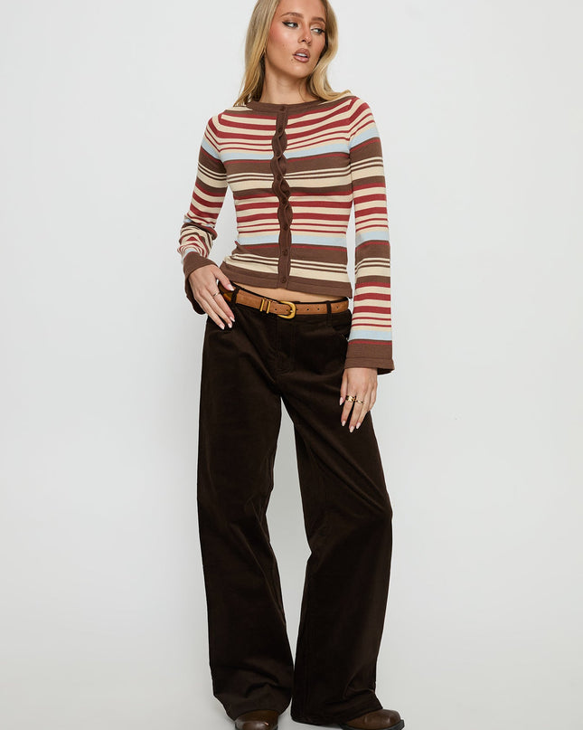 Kenza Wide Leg Corduroy Pant Brown