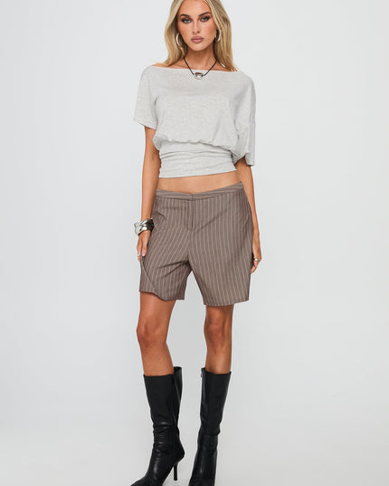 Ashlinn Off Shoulder Drapey Top Grey