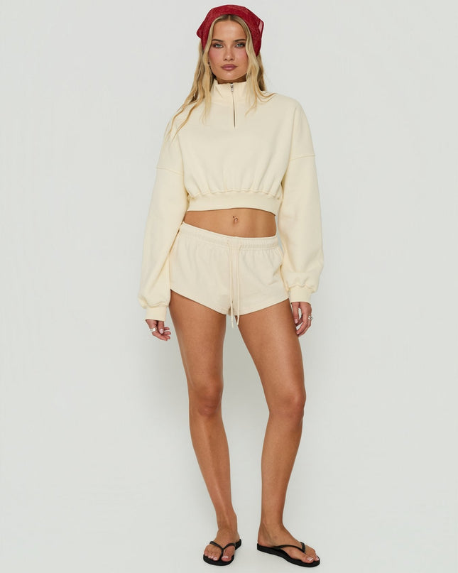 Quinncy Low Rise Sweat Shorts Cream
