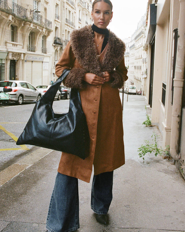 After Party Shearling Jacket Brown