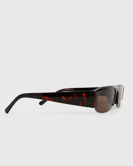 Elzie Rectangle Sunglasses Brown / Tort