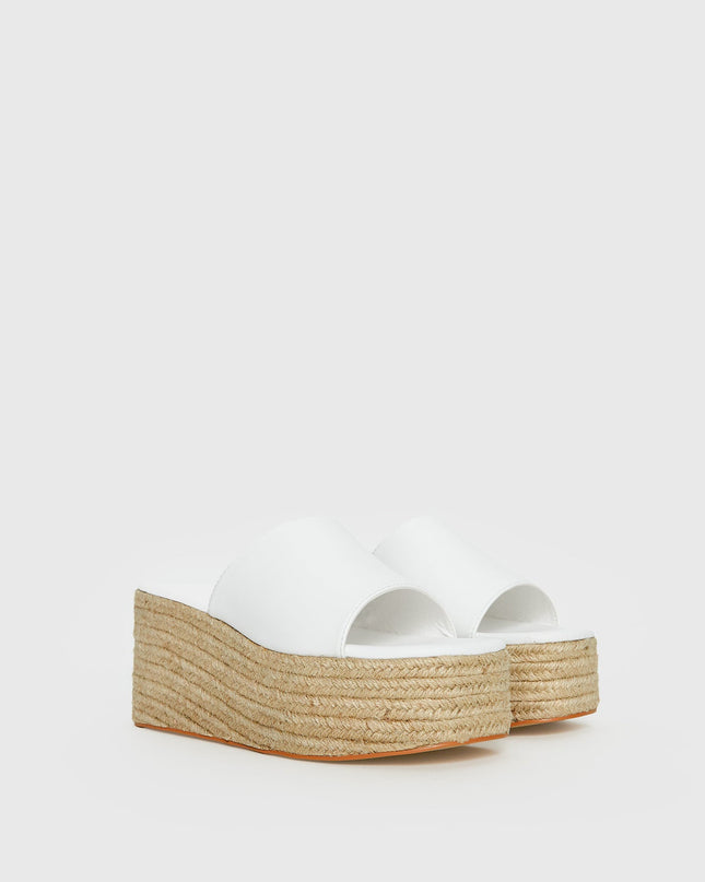 Arton Espadrille Platform Sandals White