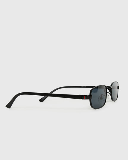Tillie Metal Frame Oval Sunglasses Black