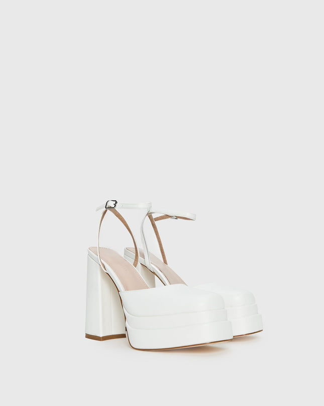 Alto Platform Heels Matte White