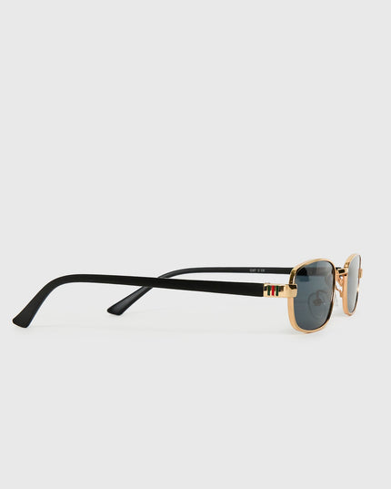 Tillie Metal Frame Oval Sunglasses Gold / Grey