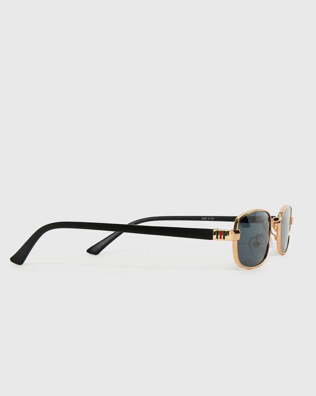 Tillie Metal Frame Oval Sunglasses Gold / Grey