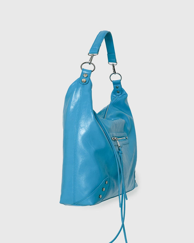 Peta & Jain Infinity Hobo Bag Turquoise Crinkle PU