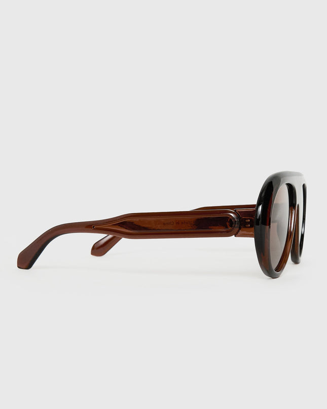 Callissa Oversized Aviator Sunglasses Brown