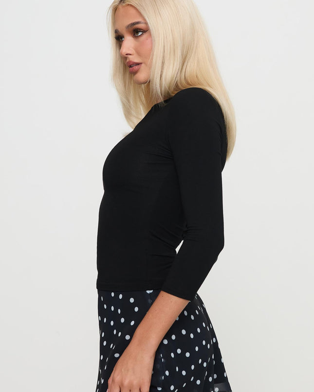 Alouette Long Sleeve Top Black