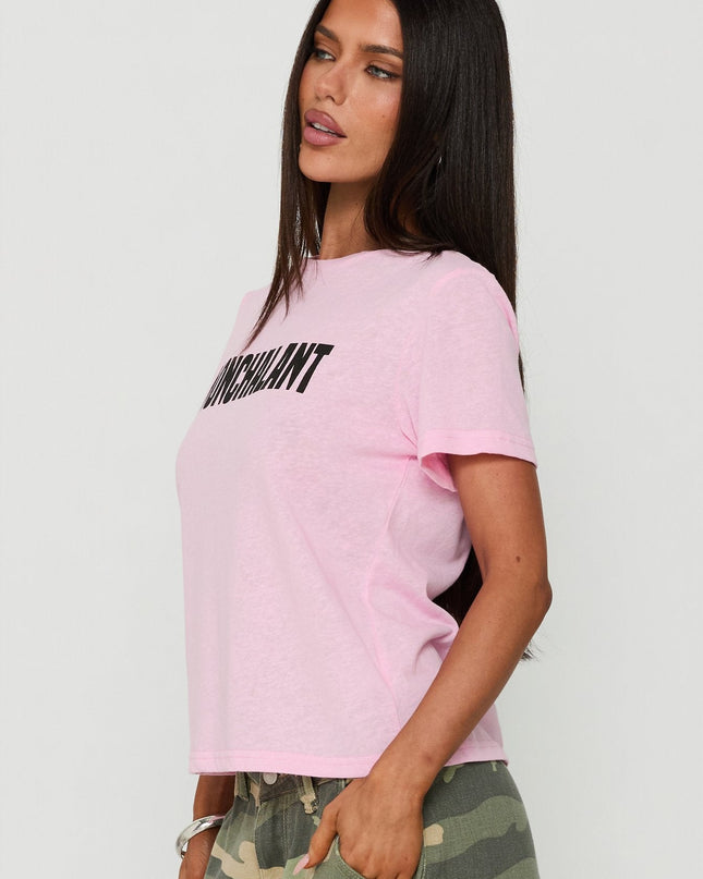 Nonchalant Girl Graphic Relaxed Tee Pink