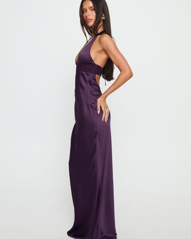 Odyssa Halter Maxi Dress Purple Petite