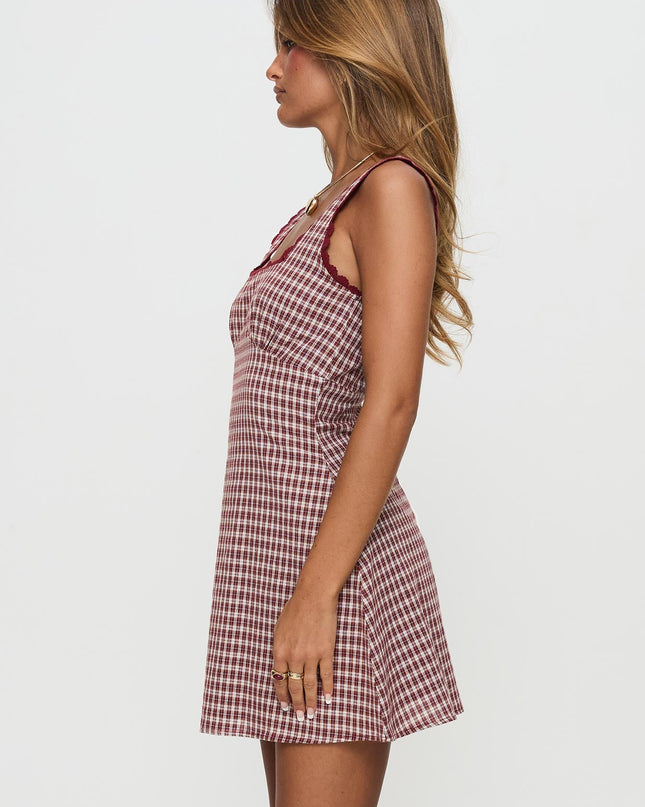 Dasha Mini Dress Red Check