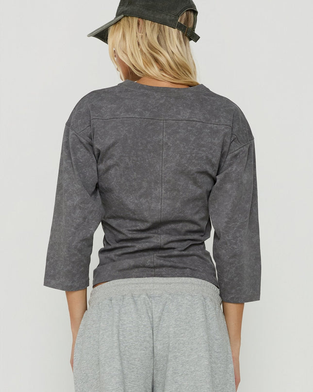 City 3/4 Sleeve Graphic Tee Grey / Yellow