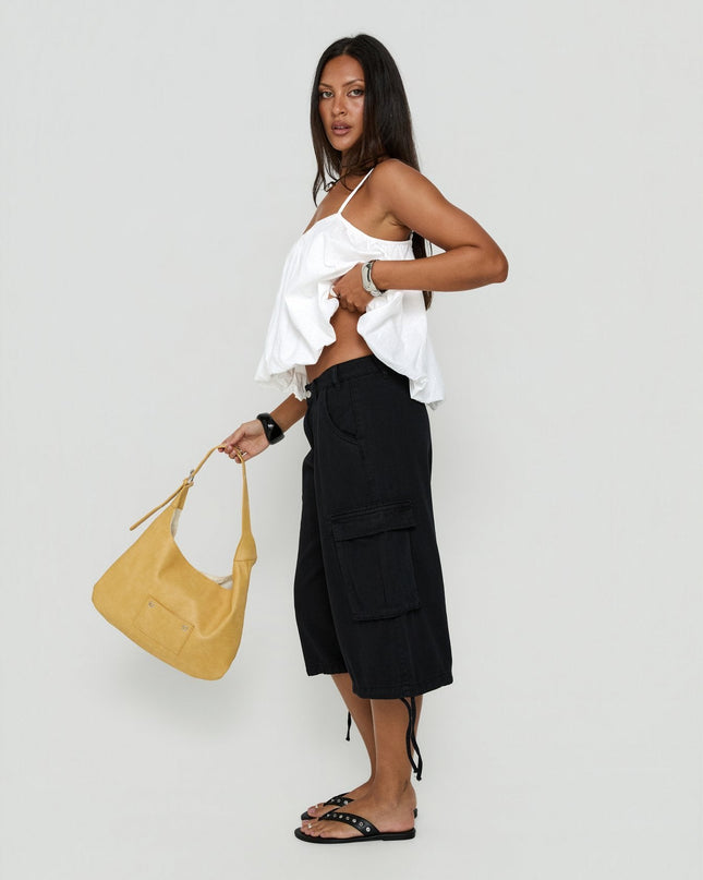 Hudsen Longline Cargo Shorts Washed Black