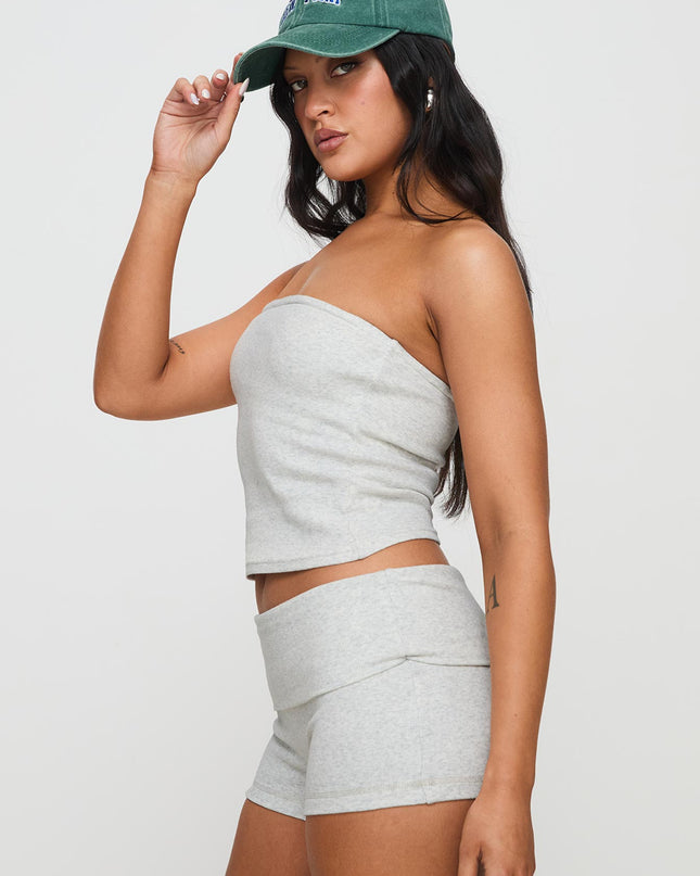 Baseline Strapless Rib Top Grey