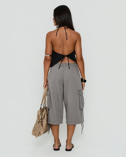 Hudsen Longline Cargo Shorts Charcoal